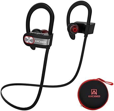 AXCEED Earphones Sports Bluetooth 4.0 Wireless Sweat Resistant In-ear Black