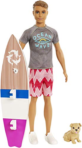 Barbie Aventura de los Delfines, muñeco ken surfero con accesorios (Mattel FBD71)