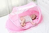 SINOTOP Baby Mosquito Ded tragbar für Reisen, Baby Bett Falten Baby Krippe Moskitonetz Portable Baby Kinderbetten für 0-18 Monat Baby (Rosa）) - 2