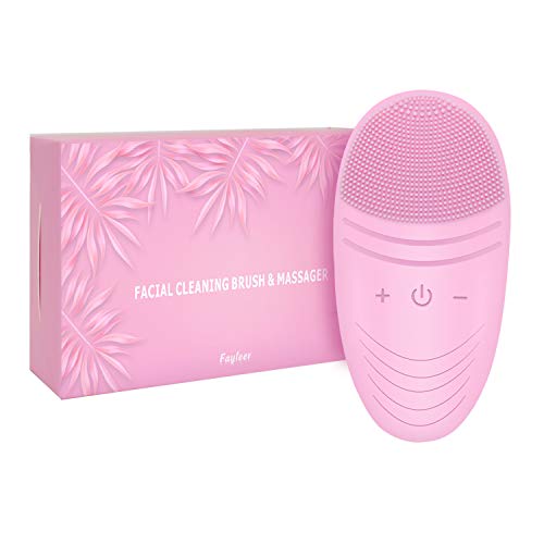 Silicone Detergente Viso, Fayleer Spazzola pulizia viso Massaggiatore Elettrico del Viso Impermeabile Detergente viso e Esfoliante, Ricaricabile Sonico Dispositivo di Pulizia del Viso