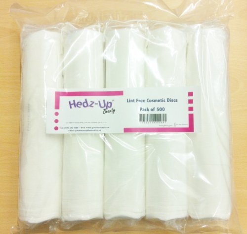 Hedz-UpTM Cosmetic Face & Nail Lint Free Cotton Wool Discs/ Pads x 500