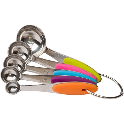 Leisial 5Stk Messbecher Messlöffel Set Silikon Griff für Küche Backen