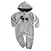 Meihuida Baby Boys Girls Long Sleeve Christmas Elk Bear Hooded Romper (80(0-6M), Grey)