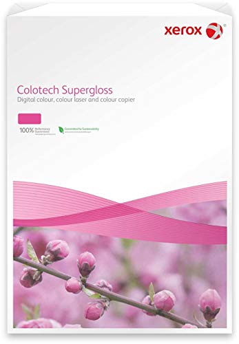 Xerox Colotech+ Supergloss - Papel (Súper-brillo, Color blanco, 250 g/m², ISO 9706, 1 pack de 100 hojas