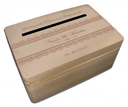 kleine Holz-Geschenkbox Hochzeit Briefbox (BB4) Geldgeschenke incl Lasergravur - 6
