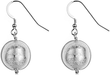 Amanti Venezia White Round Drop Sterling Silver Earrings