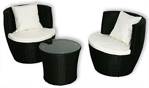 KMH®, 3-teilige Gartensitzgruppe (inklusive Sesselauflage und Kissen) (#106057)