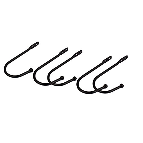 sourcingmap® 5stk Schwarz Haus Haushalt Einzelhaken Robe Kleiderhaken Metallhaken Wandhaken