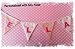 Girls Fabric Name Bunting - Personalised Wall Letters - Handmade Pink Stripe Design (3 letters/flags)