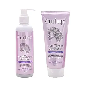 Curl Up Hair Wash Combo with Curly Hair Shampoo And Conditioner - For Dry Frizzy , Wavy & Curly Hair - Sulphate Paraben And Silicone Free (Combo of 2 )-400ml