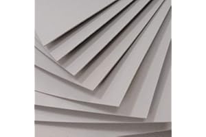PROTECTAFILE A1 + Greyboard Thick Card 2000 microns 2mm Grey Board Backing Modelling (Pack 10)- Sturdy Cardboard Sheets for Crafts and DIY Projects - Designer Kraft Heavy Duty Chipboard Sheets