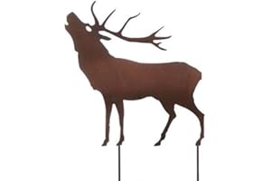 KLOCKE EDELROST DEKOR Bellissimo e di alta qualità da giardino – Statuetta di animale – spina di ruggine – Grande scelta – figura da giardino in ruggine – decorazione da giardino in metallo (cervo – lunghezza 75 cm)