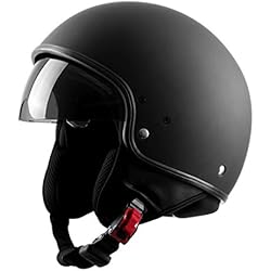 Westt Vintage Casco Jet Retro Moto Nero Opaco Scooter Motorino Chopper · Casco Moto Donna e Uomo Demi Jet · Omologato ECE