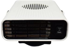 Albedel Car Heater Vehicle Fan 2 in1 Portable 30 Seconds Fast Heating Quickly Defrosts Defogger 12V 150W Auto Ceramic Heater Cooling Fan Plug In Cig Lighter Demister White