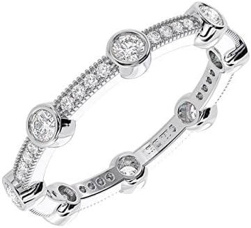 0.50 Carat Round Brilliant Cut Diamonds Full Eternity Ring Available in Gold and Platinum (Platinum, P)