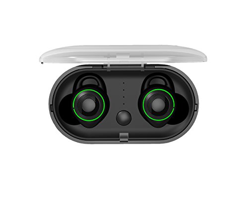 dotts Vantablack - Auriculares Bluetooth 4 2 In-Ear totalmente inal  mbricos con micr  fono y base de carga - Para correr  escuchar m  sica y recibir o realizar llamadas 