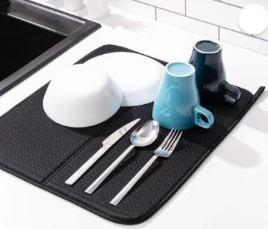 Solingen Bulaşık Kurutma Matı Mikrofiber 45x36 cm | Hızlı Kurutma, Süper Emici, Çift Taraflı Kullanım, Makinede Yıkanabilir, Katlanabilir