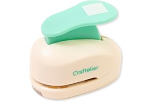 Craftelier - 1” (2.54 cm) Diameter Square Punch with Lever Press | Suitable for Paper and Cardstock | Ideal for Craft and Scrapbooking Projects | Size Approx. 7 x 4.5 x 6 cm