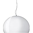 Kartell Small FL/Y Lampada da Soffitto E27, 15 W, Bianco Lucido, Diametro 38cm