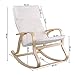 Songmics Birch Wood Relaxing Rocking Chair with 100% cotton Seat Max Load: 120 kg Beige LYY30M