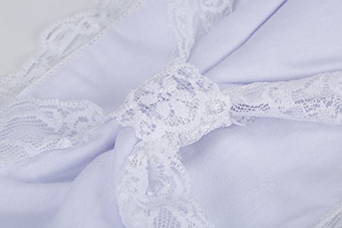 TININNA Teens Frauen Mädchen Sport Spitze Elastische Haarband Stirnbänder Stirnband Turban Kopftuch Bandanas Headwear Verknotetes Kopfband Yoga Joggen Freizeit (Weiß) - 3