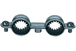 Collier isophonique zingué blanc double - Tube Ø 16 mm - Vendu par 50 - Atlas - Plombelec