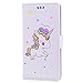 Produktbild Sony Xperia XZ / XZs Hülle, Chreey Niedlich [Regenbogen Einhorn] Glitzer Handyhülle Premium PU Leder Tasche Flip Wallet Cover mit Standfunktion Kartenfach Schutzhülle [Weiß]