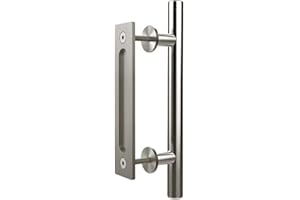 TSMST Poignée de porte en acier inoxydable avec poignée de porte de granit pour porte en bois - 30 cm