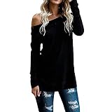iHENGH Neujahrs Karnevalsaktion Damen Herbst Winter Bequem Lässig Mode Frauen Herbst Winter Langarm Solide Strickpullover T-Shirt Bluse Tops
