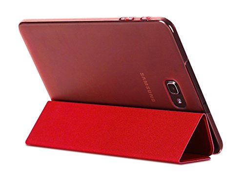 Samsung Galaxy Tab A 10.1 Hülle, IVSO Ultra Schlank Ständer Slim Leder zubehör Schutzhülle mit Automatischem Schlaf Funktion für Samsung Galaxy Tab A 10.1 Zoll Wi-Fi/ LTE (2016) SM-T580N/SM-T585N Tablet-PC perfekt geeignet, Slim Rot - 6