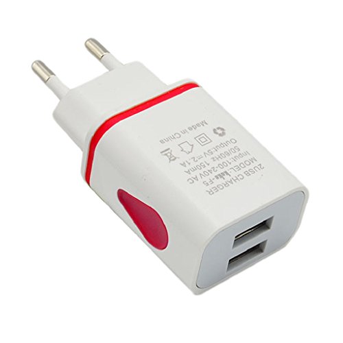 zolimx LED 2 Puerto Pared Home Travel Cargador AC Adaptador USB Enchufe de la UE Rojo zolimx LED 2 Puerto Pared Home Travel Cargador AC Adaptador USB Enchufe de la UE Rojo