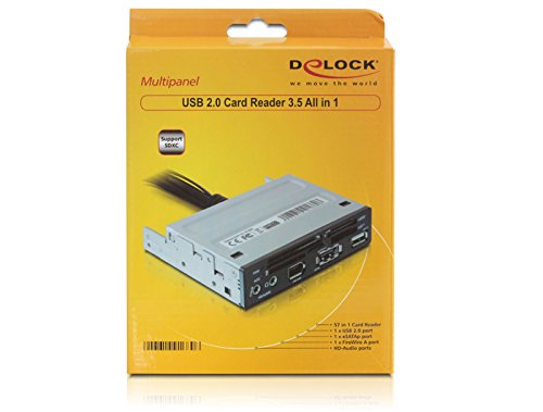 DeLock USB2.0 CardReader 3.5 Speicherkartenleser / Steckerchreiber USB2.0 für CFI / II / SteckerD / MMC / MS / TF / xD - 5