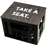 Geschenkidee Bierkastensitz Sitzauflage Hocker mit Motiv TAKE A SEAT (large)