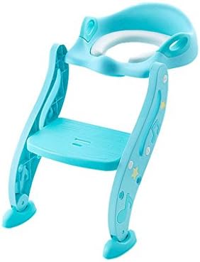 YFF-Baby Toddler Toilet Seat Non-skid Stability Children Traineing Potty Toilet Seat Girls and Boys Ladder Chair Toilet Step up Toddler Toilet for 1-8 Years Old Max. 80kg (Blue)
