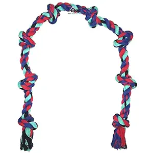 MS Pet House 8 Knots Cotton Rope 40 Inch Long Dog Chew Toy for Medium to Adult Dogs- Extra Durable (Same Color - XXL)