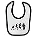 Price comparison product image Evolution of a Robot Design Baby Bib with Black Contrast Trim and Black Print