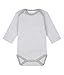 Sense Organics Unisex Baby Yvon Long Sleeve Striped Bodysuit, Grey, 3-6 Months