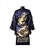 Produktbild Herren Nachtbekleidung Japanisch Dragon herren Bestickt Nachthemd Traditionell Herren Nachtwäsche Nachtwäsche Kimono Einheitsgröße Senior Dunkelblau mit Gelbgolden Dragon Stickerei Takashi Japan Ideal Geschenk für alle Anlässe