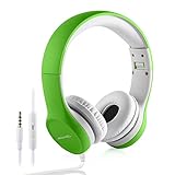 Auriculares para Niños, Hisonic Auriculares Plegable de Diadema con Cable Ajustables con Limitación de Volumen niños. (Verde)