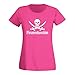 Produktbild T-Shirt Piratenkostüm Karneval Fasching Totenkopf Gruppenkostüm 15 Farben von Damen XS - 3XL Pirat Wiesn Party Fastnacht Alaaf Helau, Größe:L, Farbe:pink/Fuchsia - Logo Weiss