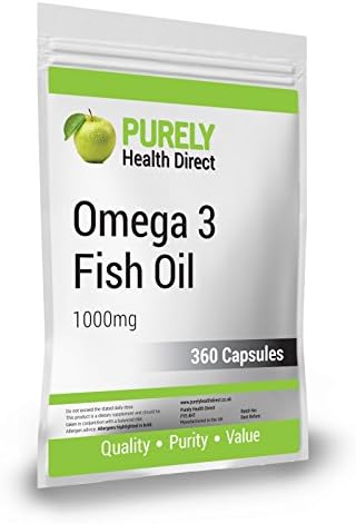 Fish Oil 1000mg Omega 3 360 Capsules Packaged in compliance ISO9001:2015 &amp; BCMPA