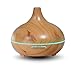 Produktbild 300 ml Holz Aroma Luftbefeuchter, ätherisches Öl Diffusor, Haushalt Luftreiniger SPA, Ultraschall Aroma Luftbefeuchter mit 7 LED Farbe ändern Lampen 100ml Messbecher für Büro, Wohnraum, Schlafzimmer