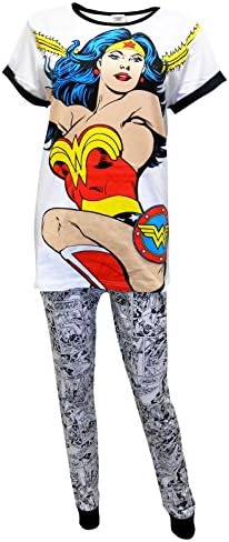 Ladies Lounge Wear Pyjamas Set Official Disney Marvel Multi Listing (12-14, Wonder Woman)