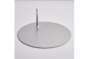 R39 Eurotondisplay Metallplatte für Schaufensterpuppen Silber Edelstahl Metall 39x39 cm 3,99 kg. Mit Fußdorn Rund