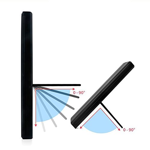 HOMPO Kosmetikspiegel Faltbarer, beleuchteter Schminkspiegel mit 8-LEDs Beleuchtung für Make up und Rasur, Standspiegel mit Batterie, für die Reise oder das Bad, schwarz - 4