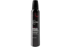 Schiuma Modellante ad azione disciplinante e anticrespo per capelli mossi, ricci, super-ricci ultra definiti ed elastici Natural&Amazing di DIVINA BLK con olio di cotone e cheratina (200ml)