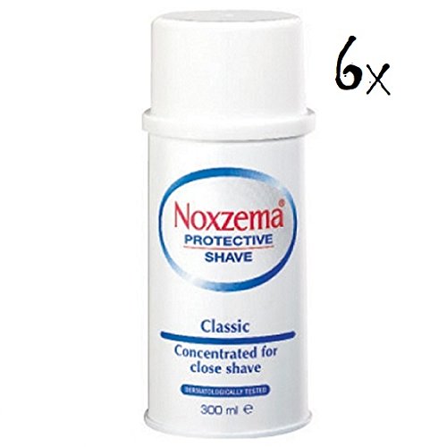 6 x noxzema Shaving Foam Cream Jabón de Afeitar Color Blanco Classic Mentol 300 ml
