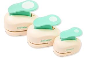 Craftelier Set di perforatrici a forma di cerchio smerlato da 0,9, 1,6 e 2,5 cm per lavori di carta, perforatrice per scrapbooking, biglietti e diari fai da te, set di perforatrici per lavori con la