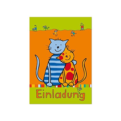 8 Einladungskarten * KATZE * mit Umschlägen von Lutz Mauder // für Kindergeburtstag und Motto-Party