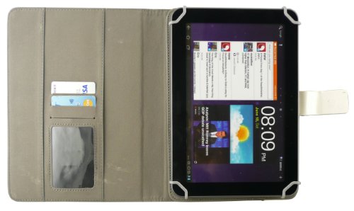 Emartbuy® Weiß Eingabestift + Universalbereich ( 8 – 9 Zoll ) Weiß Multi Winkel Folio Executive Hülle Schutzhülle Case Cover Wallet mit Kartensteckplätze geeignet für Acer Iconia A1-830 8 Zoll Tablet - 5